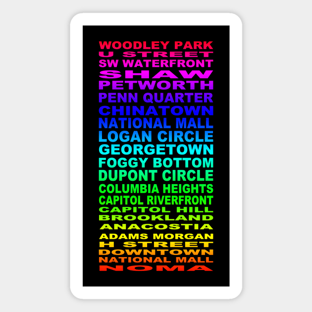 Rainbow DC Neighborhoods Magnet by RockettGraph1cs